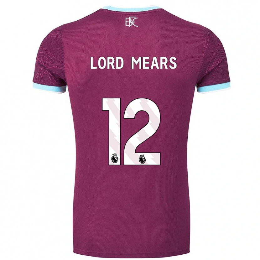 Danxen Mænd Rhema Lord-Mears #12 Bourgogne Himmelblå Hjemmebane Spillertrøjer 2025/26 Trøje T-Shirt
