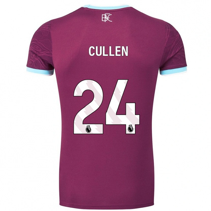 Danxen Mænd Josh Cullen #24 Bourgogne Himmelblå Hjemmebane Spillertrøjer 2025/26 Trøje T-Shirt