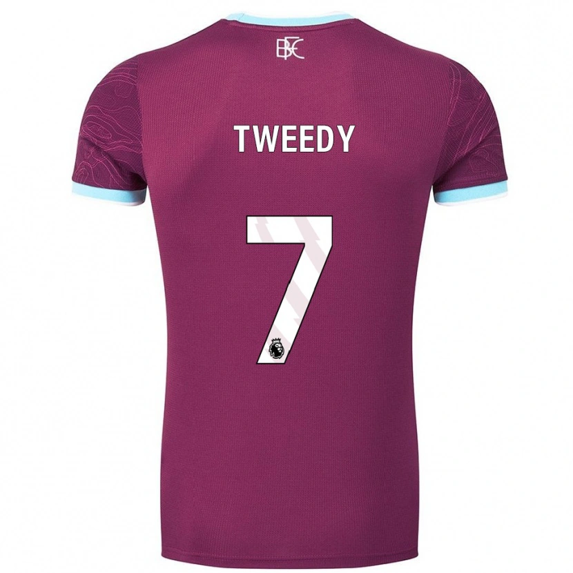 Danxen Mænd Tom Tweedy #7 Bourgogne Himmelblå Hjemmebane Spillertrøjer 2025/26 Trøje T-Shirt