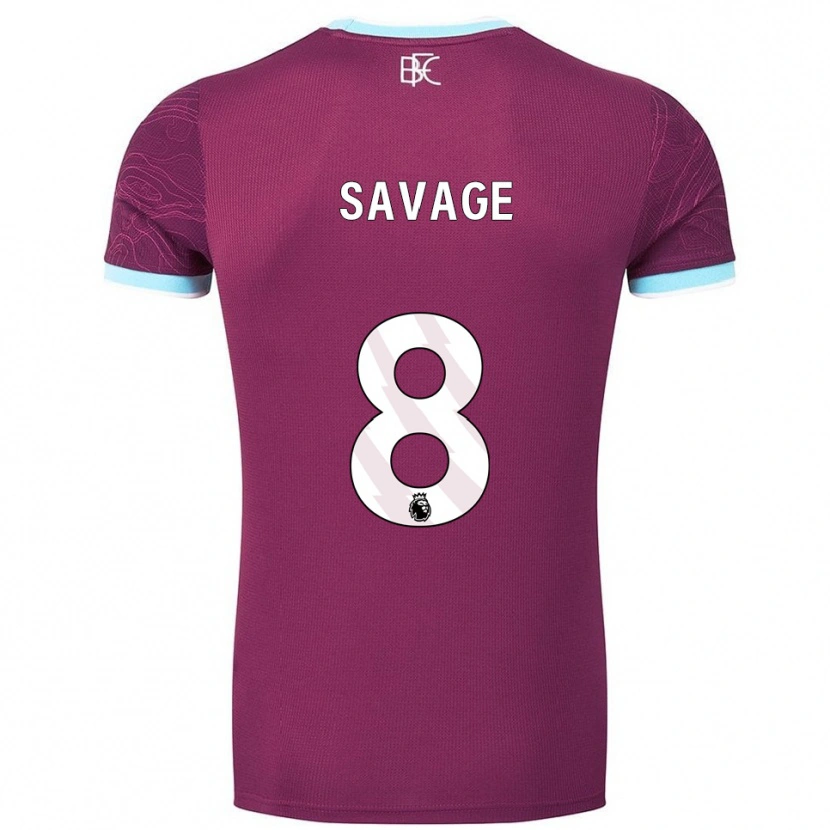 Danxen Mænd Troy Savage #8 Bourgogne Himmelblå Hjemmebane Spillertrøjer 2025/26 Trøje T-Shirt