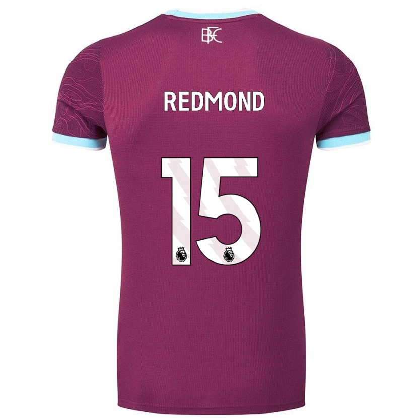 Danxen Mænd Nathan Redmond #15 Bourgogne Himmelblå Hjemmebane Spillertrøjer 2025/26 Trøje T-Shirt