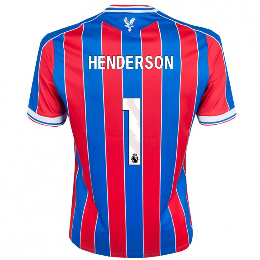 Danxen Mænd Dean Henderson #1 Blå Rød Hvid Hjemmebane Spillertrøjer 2025/26 Trøje T-Shirt