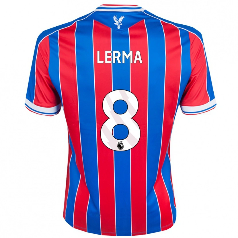 Danxen Mænd Jefferson Lerma #8 Blå Rød Hvid Hjemmebane Spillertrøjer 2025/26 Trøje T-Shirt
