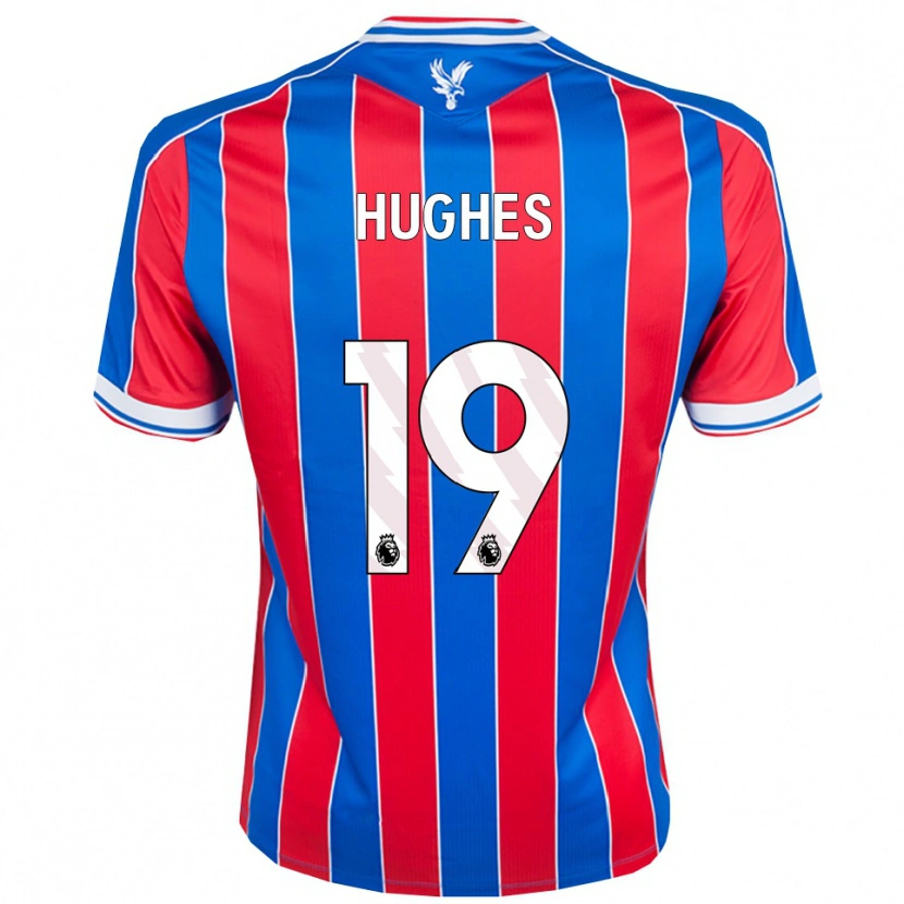 Danxen Mænd Will Hughes #19 Blå Rød Hvid Hjemmebane Spillertrøjer 2025/26 Trøje T-Shirt