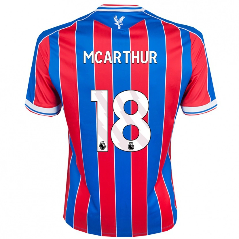 Danxen Mænd James Mcarthur #18 Blå Rød Hvid Hjemmebane Spillertrøjer 2025/26 Trøje T-Shirt