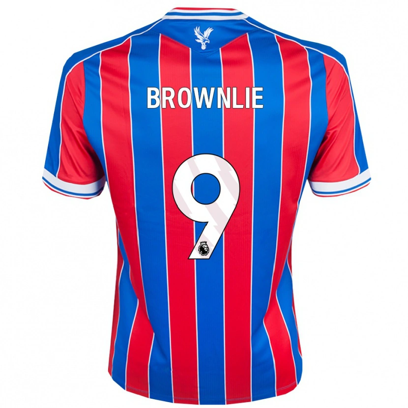 Danxen Mænd Rylan Brownlie #9 Blå Rød Hvid Hjemmebane Spillertrøjer 2025/26 Trøje T-Shirt
