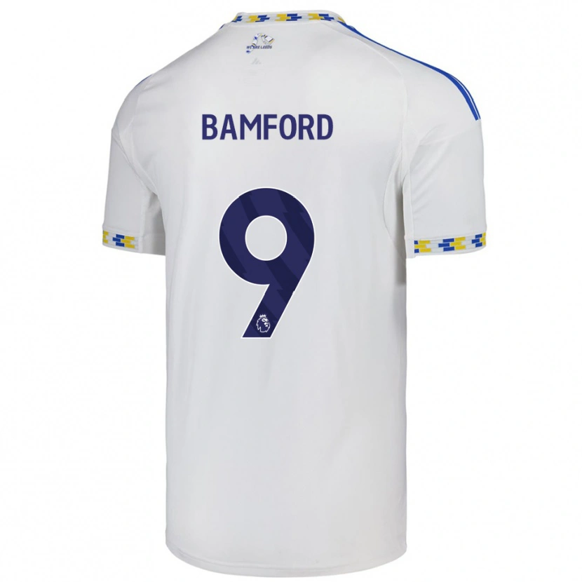 Danxen Mænd Patrick Bamford #9 Hvid Blå Hjemmebane Spillertrøjer 2025/26 Trøje T-Shirt