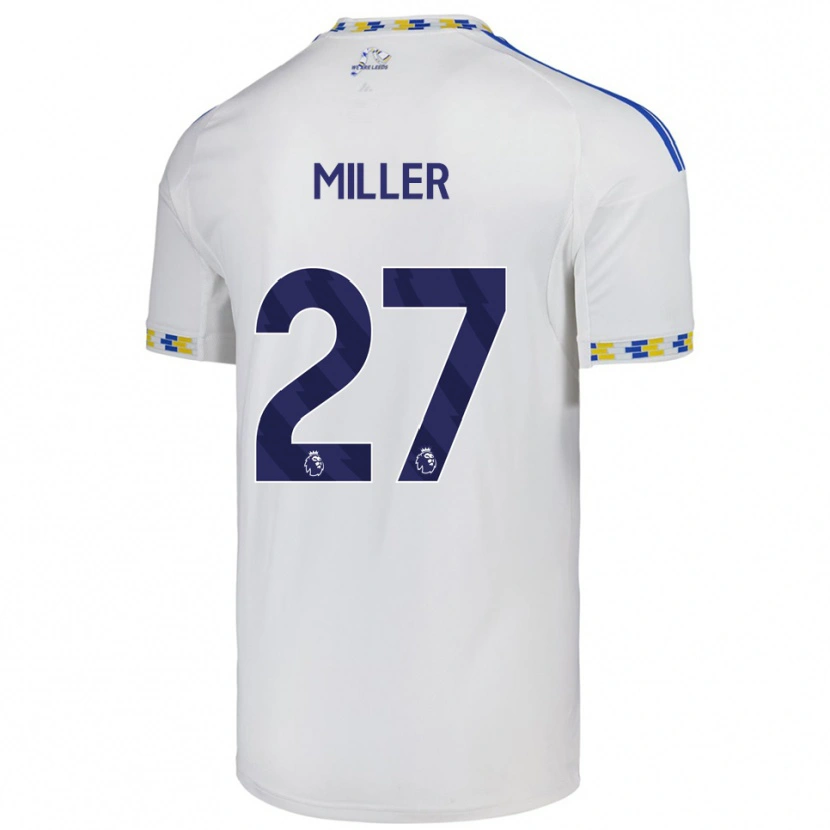 Danxen Mænd Amari Miller #27 Hvid Blå Hjemmebane Spillertrøjer 2025/26 Trøje T-Shirt