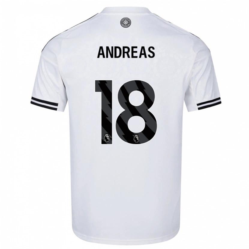 Danxen Mænd Andreas Pereira #18 Hvid Sort Hjemmebane Spillertrøjer 2025/26 Trøje T-Shirt
