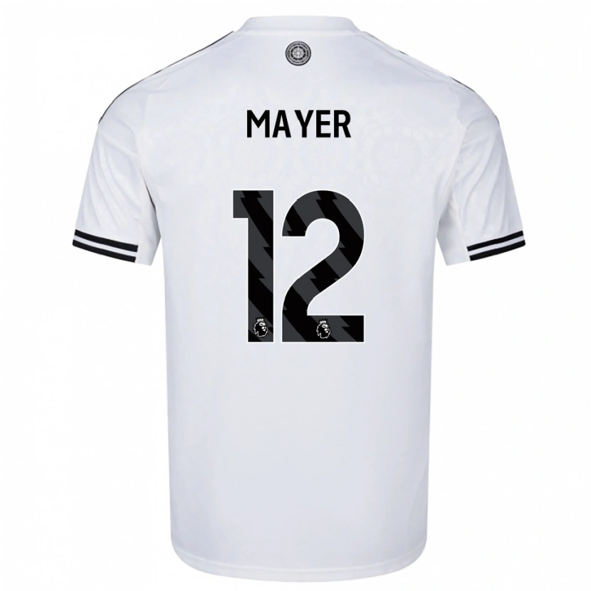 Danxen Mænd Oliver Mayer #12 Hvid Sort Hjemmebane Spillertrøjer 2025/26 Trøje T-Shirt