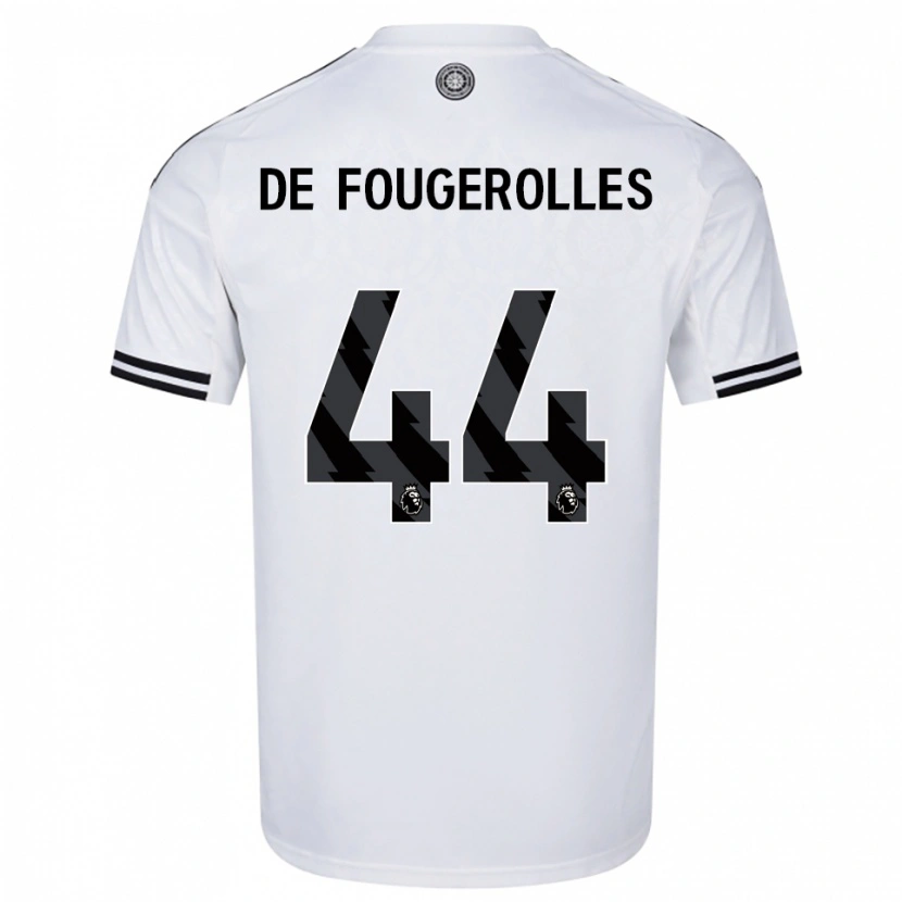 Danxen Mænd Luc De Fougerolles #44 Hvid Sort Hjemmebane Spillertrøjer 2025/26 Trøje T-Shirt
