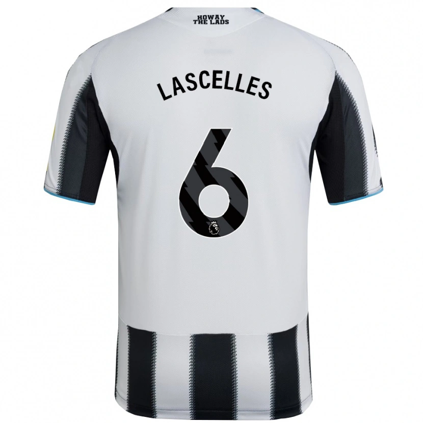 Danxen Mænd Jamaal Lascelles #6 Sort Hvid Hjemmebane Spillertrøjer 2025/26 Trøje T-Shirt