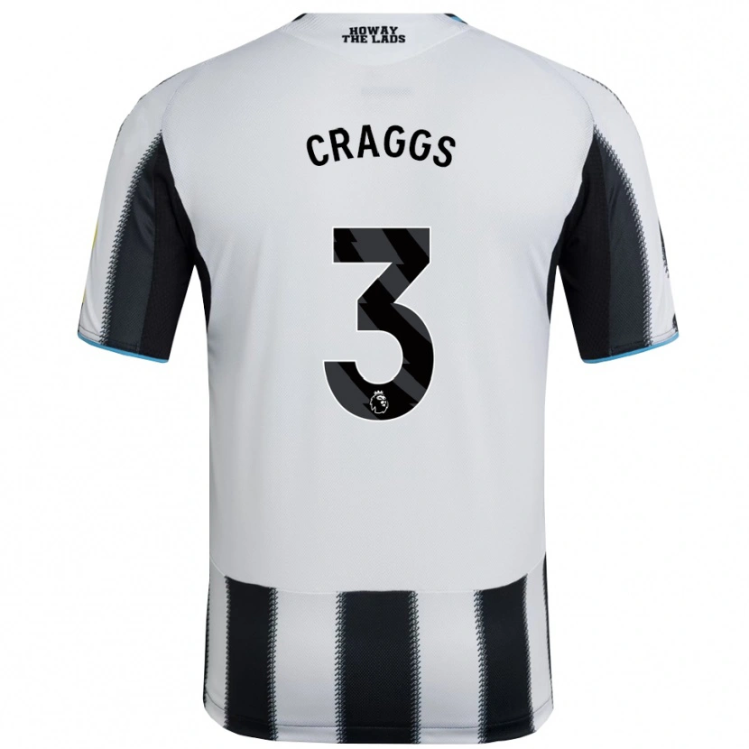 Danxen Mænd Luke Craggs #3 Sort Hvid Hjemmebane Spillertrøjer 2025/26 Trøje T-Shirt