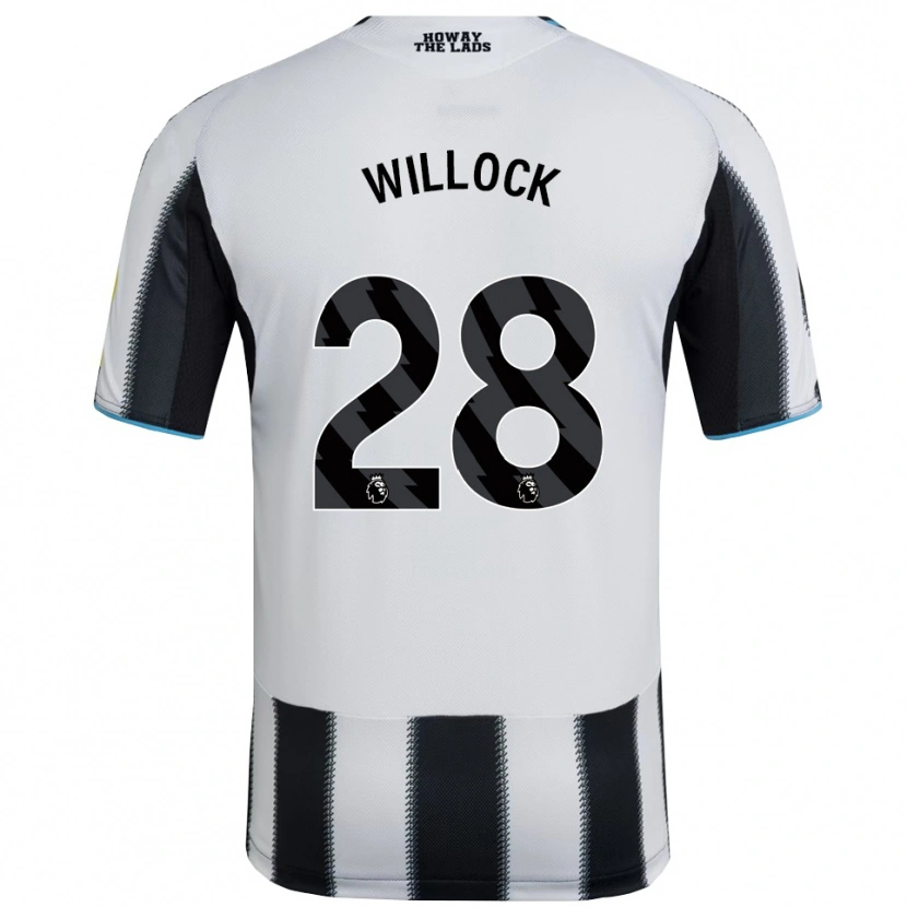 Danxen Mænd Joe Willock #28 Sort Hvid Hjemmebane Spillertrøjer 2025/26 Trøje T-Shirt