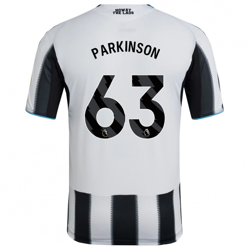 Danxen Mænd Ben Parkinson #63 Sort Hvid Hjemmebane Spillertrøjer 2025/26 Trøje T-Shirt
