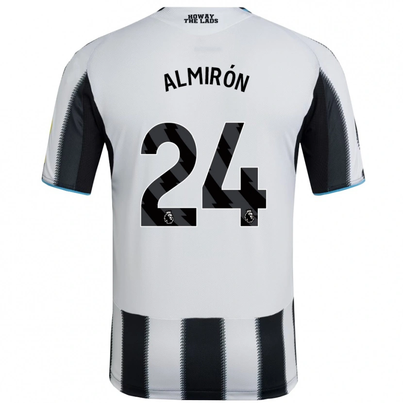 Danxen Mænd Miguel Almiron #24 Sort Hvid Hjemmebane Spillertrøjer 2025/26 Trøje T-Shirt