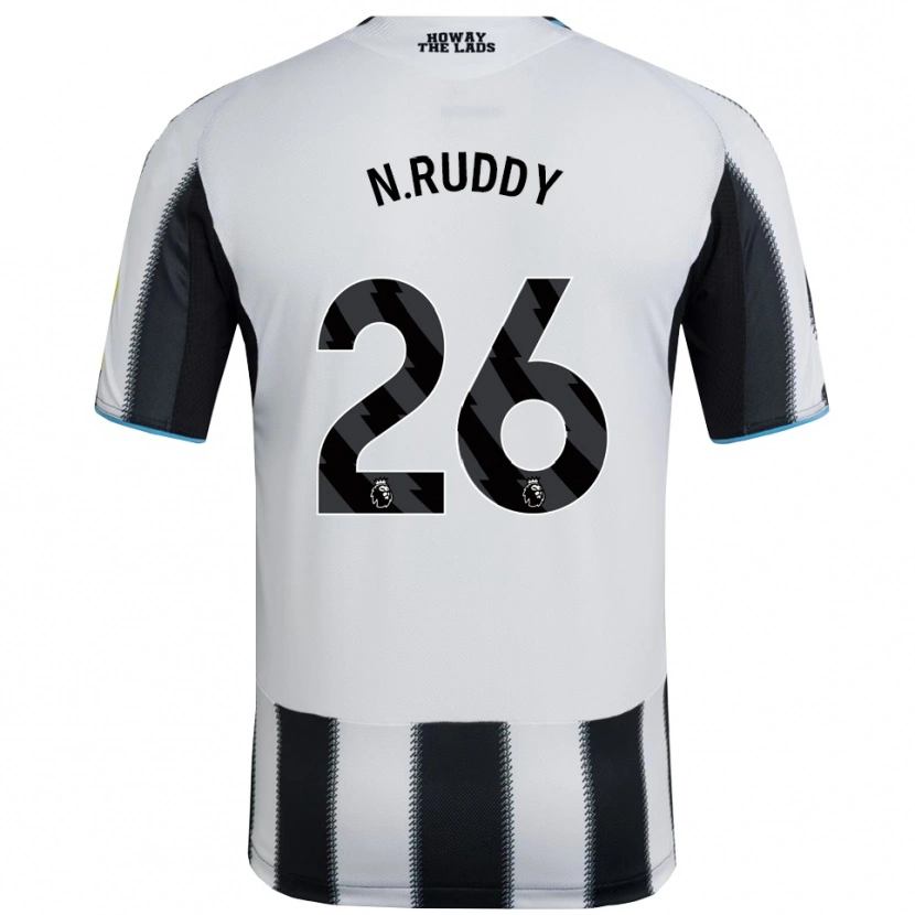 Danxen Mænd John Ruddy #26 Sort Hvid Hjemmebane Spillertrøjer 2025/26 Trøje T-Shirt
