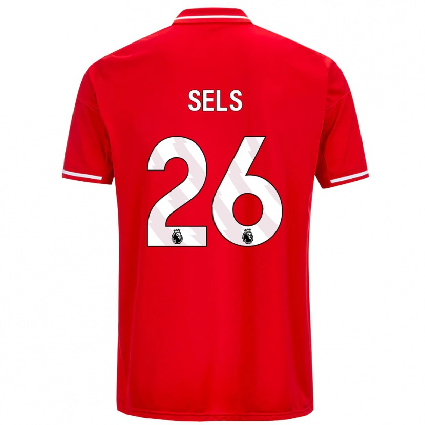 Danxen Mænd Matz Sels #26 Rød Hvid Hjemmebane Spillertrøjer 2025/26 Trøje T-Shirt