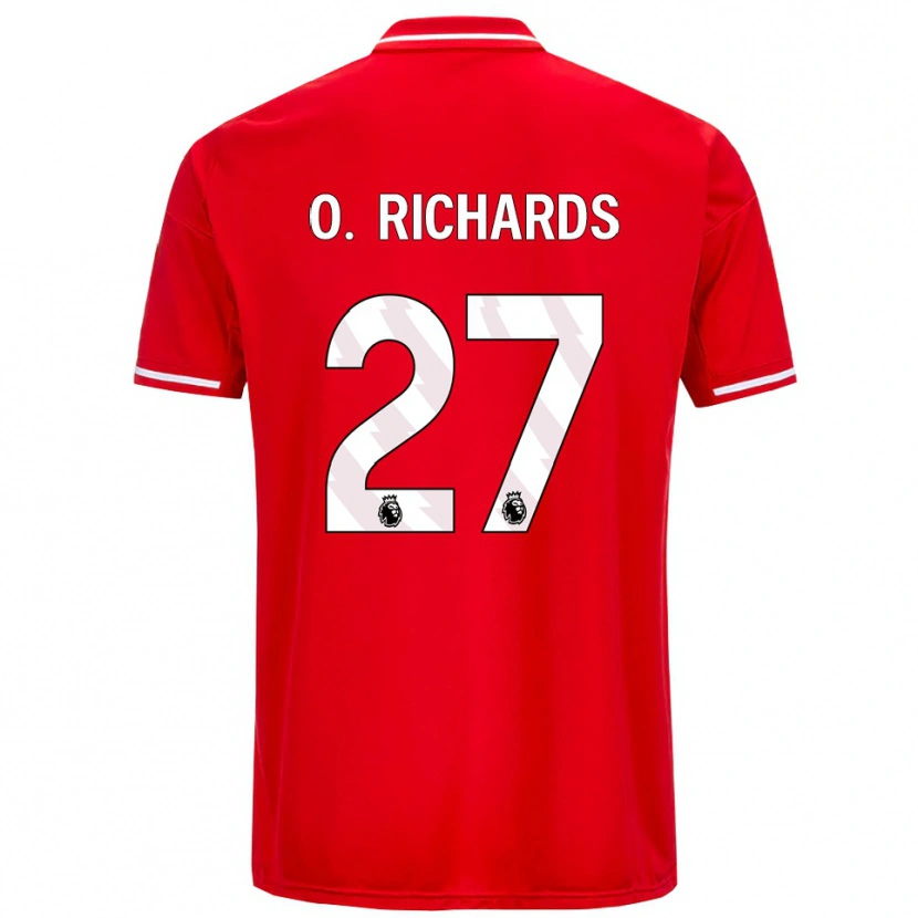 Danxen Mænd Omar Richards #27 Rød Hvid Hjemmebane Spillertrøjer 2025/26 Trøje T-Shirt