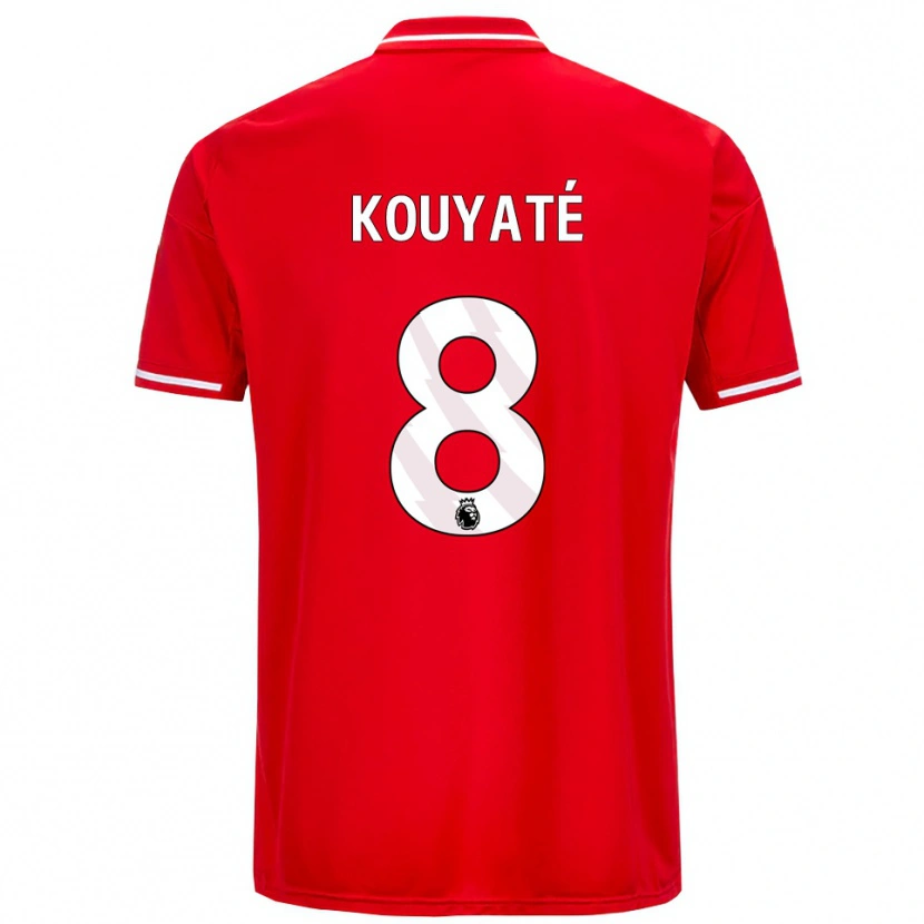 Danxen Mænd Cheikhou Kouyate #8 Rød Hvid Hjemmebane Spillertrøjer 2025/26 Trøje T-Shirt