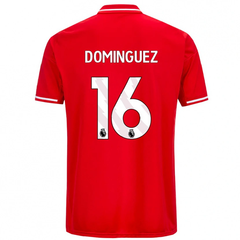 Danxen Mænd Nicolás Domínguez #16 Rød Hvid Hjemmebane Spillertrøjer 2025/26 Trøje T-Shirt