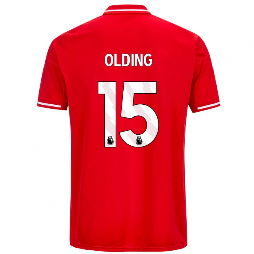 Danxen Mænd Hollie Olding #15 Rød Hvid Hjemmebane Spillertrøjer 2025/26 Trøje T-Shirt