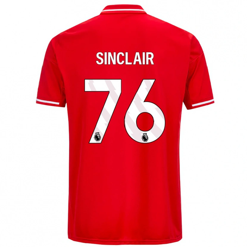 Danxen Mænd Jimmy Sinclair #76 Rød Hvid Hjemmebane Spillertrøjer 2025/26 Trøje T-Shirt
