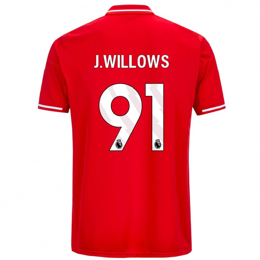 Danxen Mænd Jordan Willows #91 Rød Hvid Hjemmebane Spillertrøjer 2025/26 Trøje T-Shirt