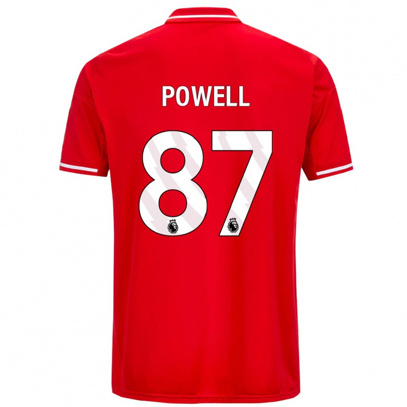 Danxen Mænd Jayden Powell #87 Rød Hvid Hjemmebane Spillertrøjer 2025/26 Trøje T-Shirt