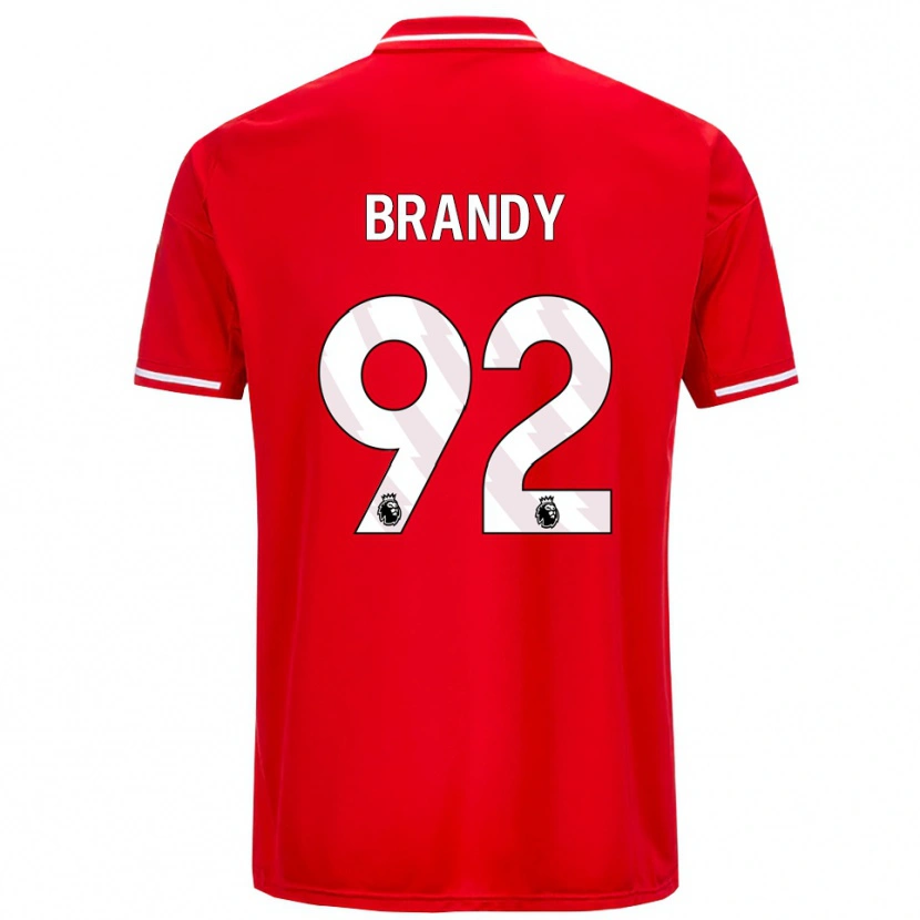 Danxen Mænd Taeneal Brandy #92 Rød Hvid Hjemmebane Spillertrøjer 2025/26 Trøje T-Shirt