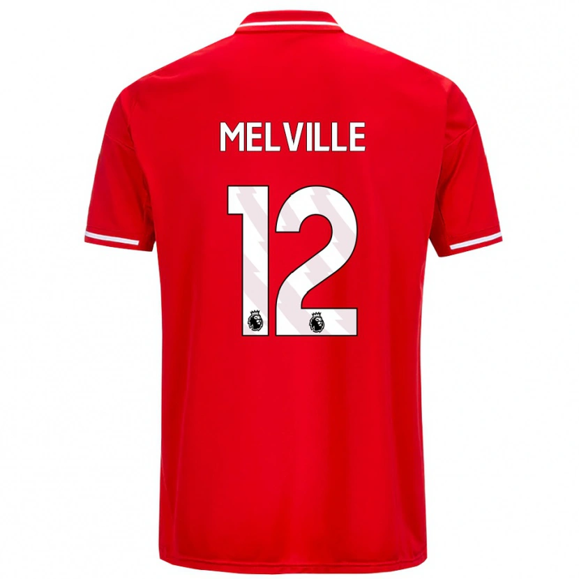 Danxen Mænd Logan Melville #12 Rød Hvid Hjemmebane Spillertrøjer 2025/26 Trøje T-Shirt