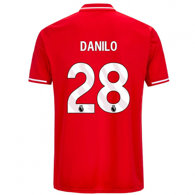 Danxen Mænd Danilo #28 Rød Hvid Hjemmebane Spillertrøjer 2025/26 Trøje T-Shirt