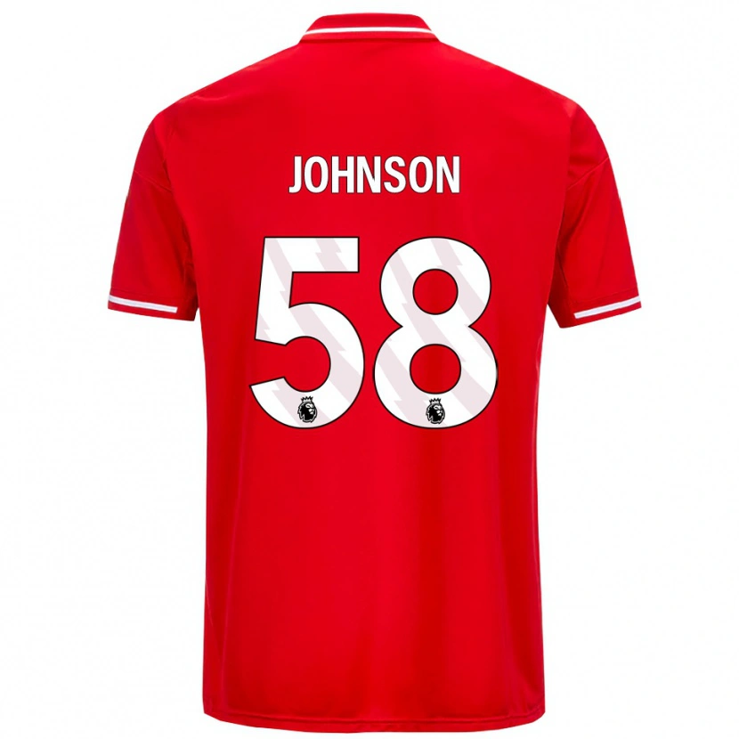 Danxen Mænd Pharrell Johnson #58 Rød Hvid Hjemmebane Spillertrøjer 2025/26 Trøje T-Shirt