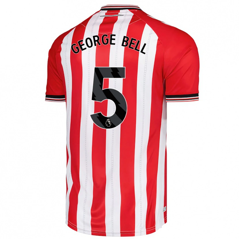 Danxen Mænd George Bell #5 Rød Hvid Hjemmebane Spillertrøjer 2025/26 Trøje T-Shirt
