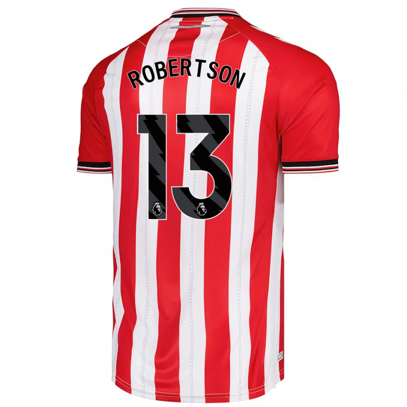 Danxen Mænd Finley Robertson #13 Rød Hvid Hjemmebane Spillertrøjer 2025/26 Trøje T-Shirt