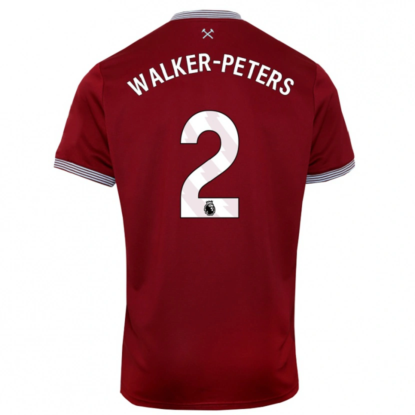 Danxen Mænd Kyle Walker-Peters #2 Bourgogne Hvid Hjemmebane Spillertrøjer 2025/26 Trøje T-Shirt
