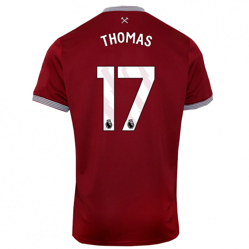 Danxen Mænd Isaac Thomas #17 Bourgogne Hvid Hjemmebane Spillertrøjer 2025/26 Trøje T-Shirt