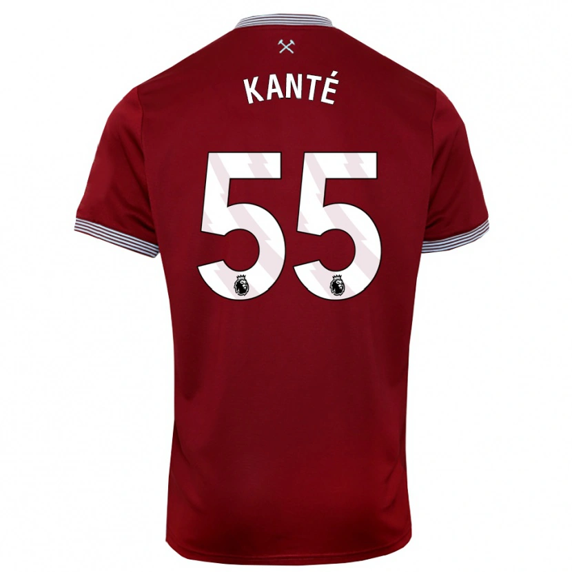 Danxen Mænd Mohamadou Kanté #55 Bourgogne Hvid Hjemmebane Spillertrøjer 2025/26 Trøje T-Shirt