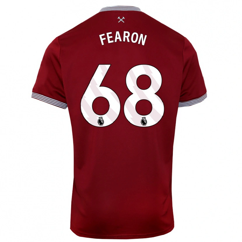 Danxen Mænd Preston Fearon #68 Bourgogne Hvid Hjemmebane Spillertrøjer 2025/26 Trøje T-Shirt