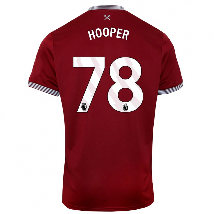 Danxen Mænd Finley Hooper #78 Bourgogne Hvid Hjemmebane Spillertrøjer 2025/26 Trøje T-Shirt