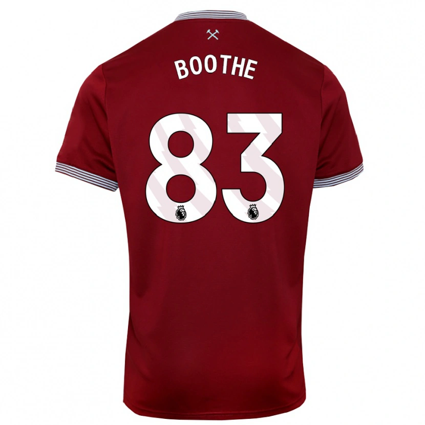 Danxen Mænd Sebastian Boothe #83 Bourgogne Hvid Hjemmebane Spillertrøjer 2025/26 Trøje T-Shirt