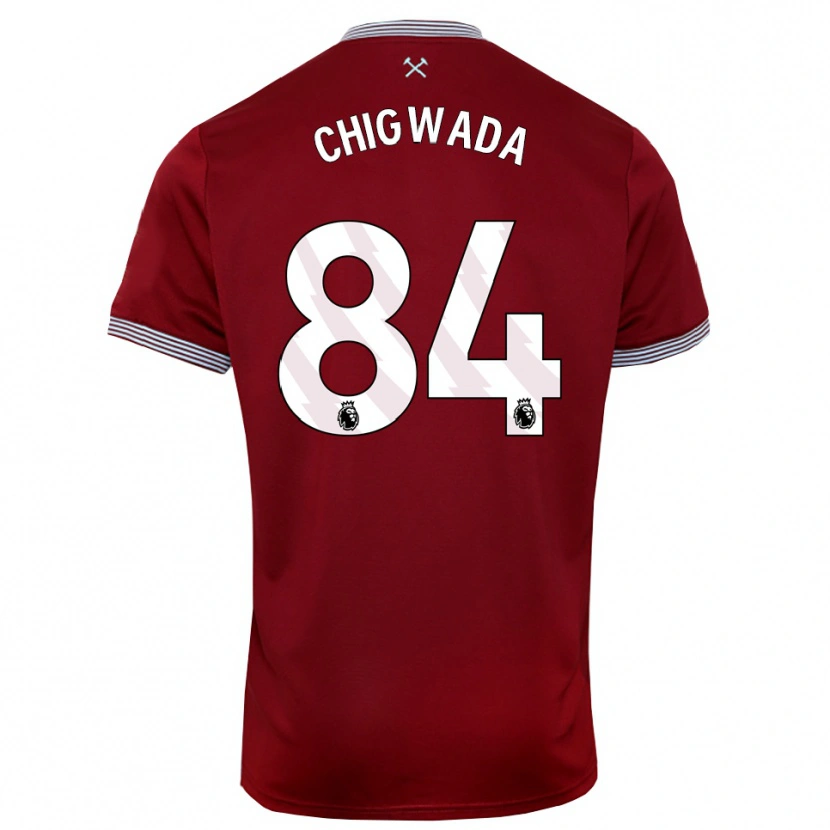 Danxen Mænd David Chigwada #84 Bourgogne Hvid Hjemmebane Spillertrøjer 2025/26 Trøje T-Shirt