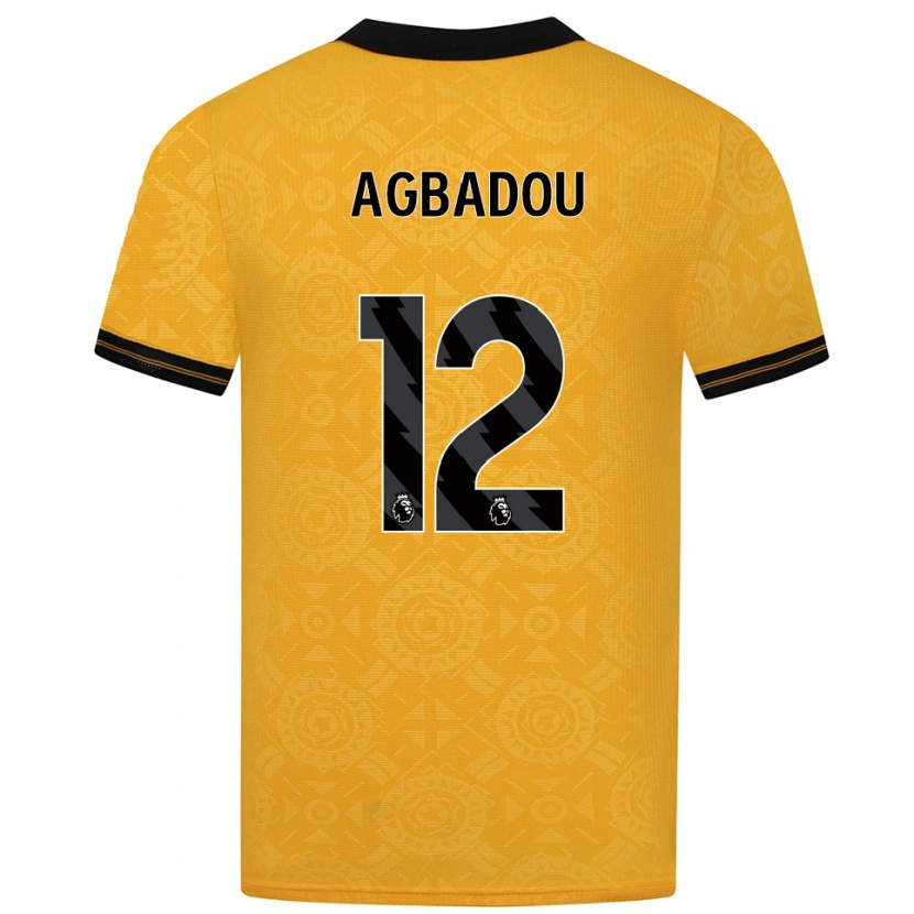 Danxen Mænd Emmanuel Agbadou #12 Gul Sort Hjemmebane Spillertrøjer 2025/26 Trøje T-Shirt