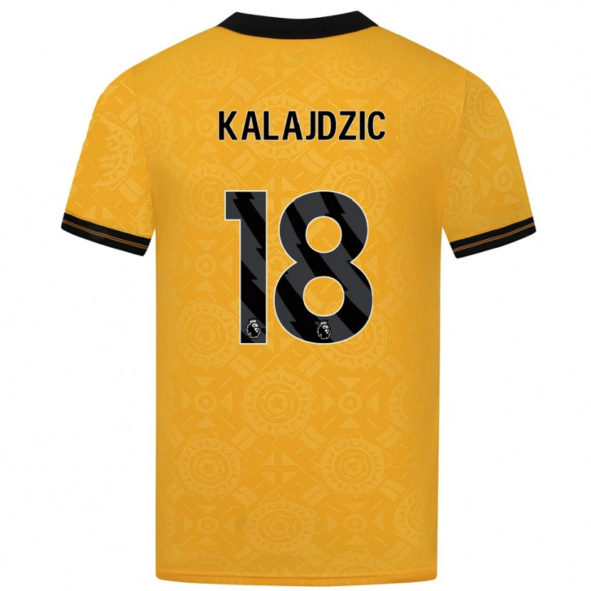 Danxen Mænd Sasa Kalajdzic #18 Gul Sort Hjemmebane Spillertrøjer 2025/26 Trøje T-Shirt