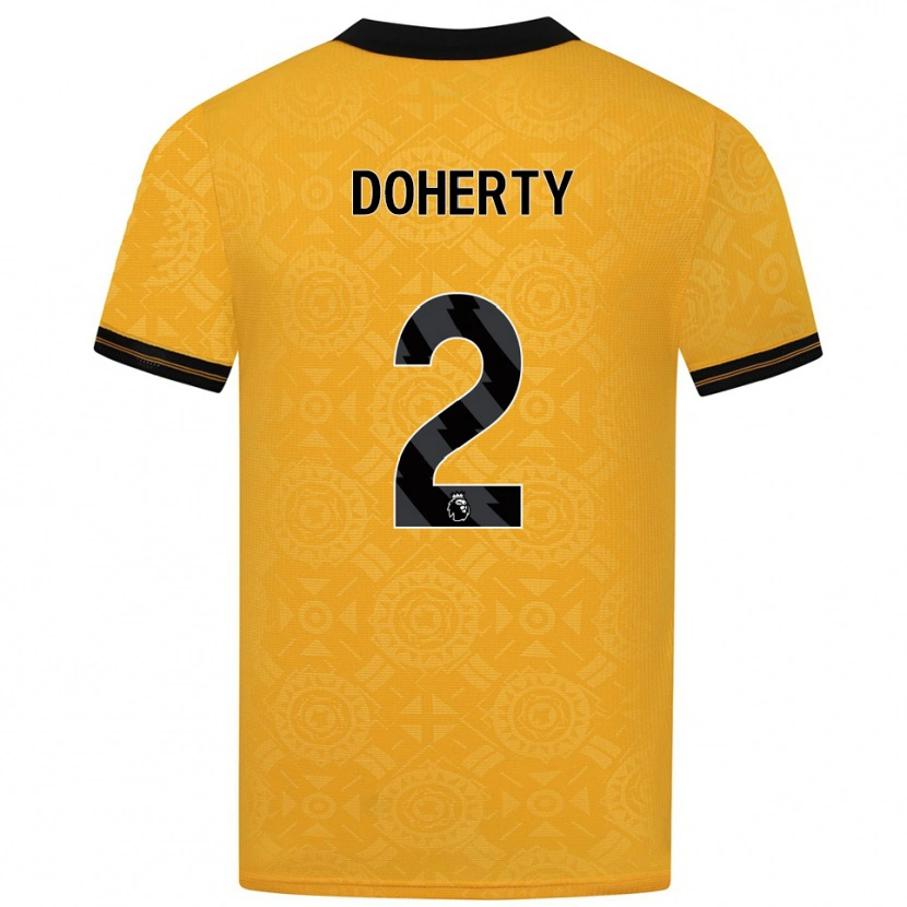 Danxen Mænd Matt Doherty #2 Gul Sort Hjemmebane Spillertrøjer 2025/26 Trøje T-Shirt