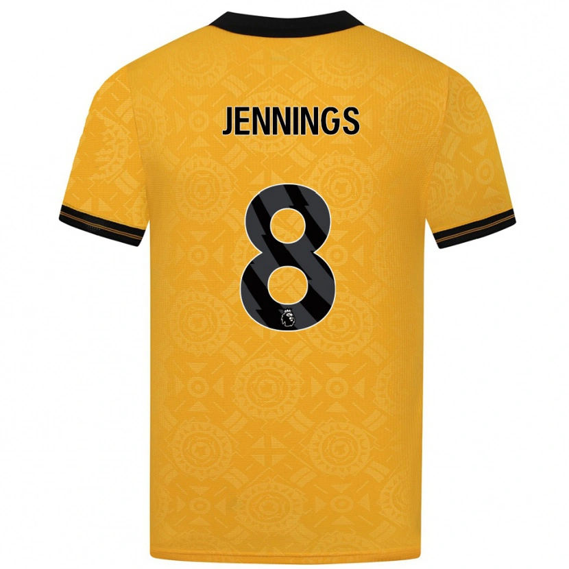 Danxen Mænd Shannie Jennings #8 Gul Sort Hjemmebane Spillertrøjer 2025/26 Trøje T-Shirt