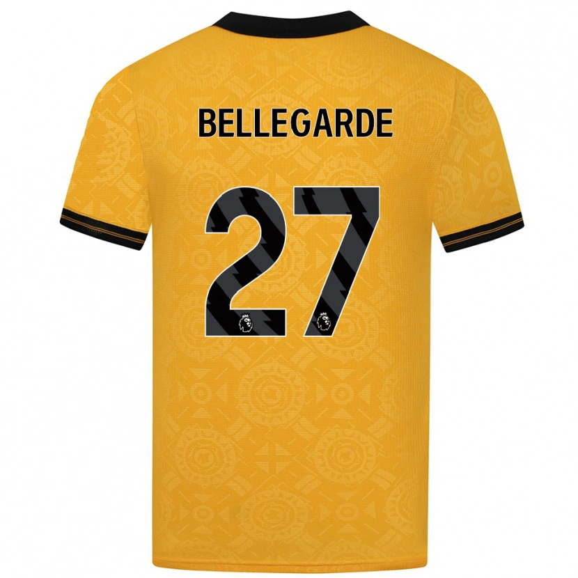 Danxen Mænd Jean-Ricner Bellegarde #27 Gul Sort Hjemmebane Spillertrøjer 2025/26 Trøje T-Shirt