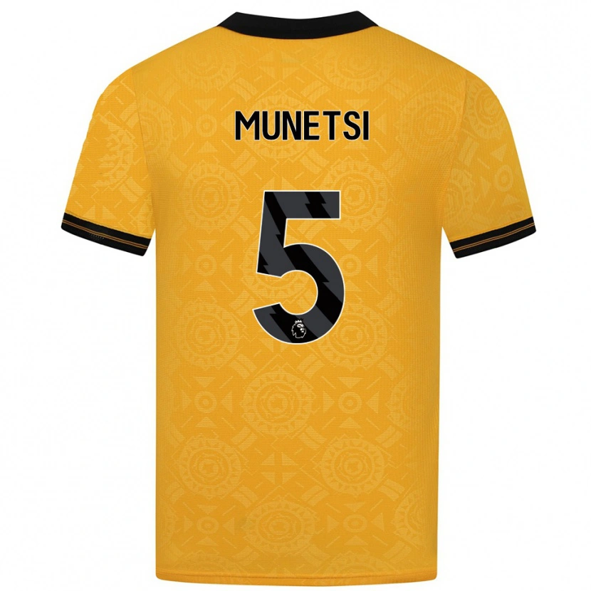 Danxen Mænd Marshall Munetsi #5 Gul Sort Hjemmebane Spillertrøjer 2025/26 Trøje T-Shirt
