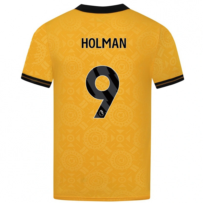 Danxen Mænd Fletcher Holman #9 Gul Sort Hjemmebane Spillertrøjer 2025/26 Trøje T-Shirt