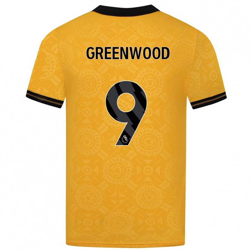 Danxen Mænd Jashayde Greenwood #9 Gul Sort Hjemmebane Spillertrøjer 2025/26 Trøje T-Shirt